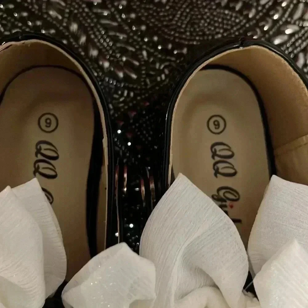 QQ GIRLS BLACK PATENT MARY JANES SIZE 9 NIB